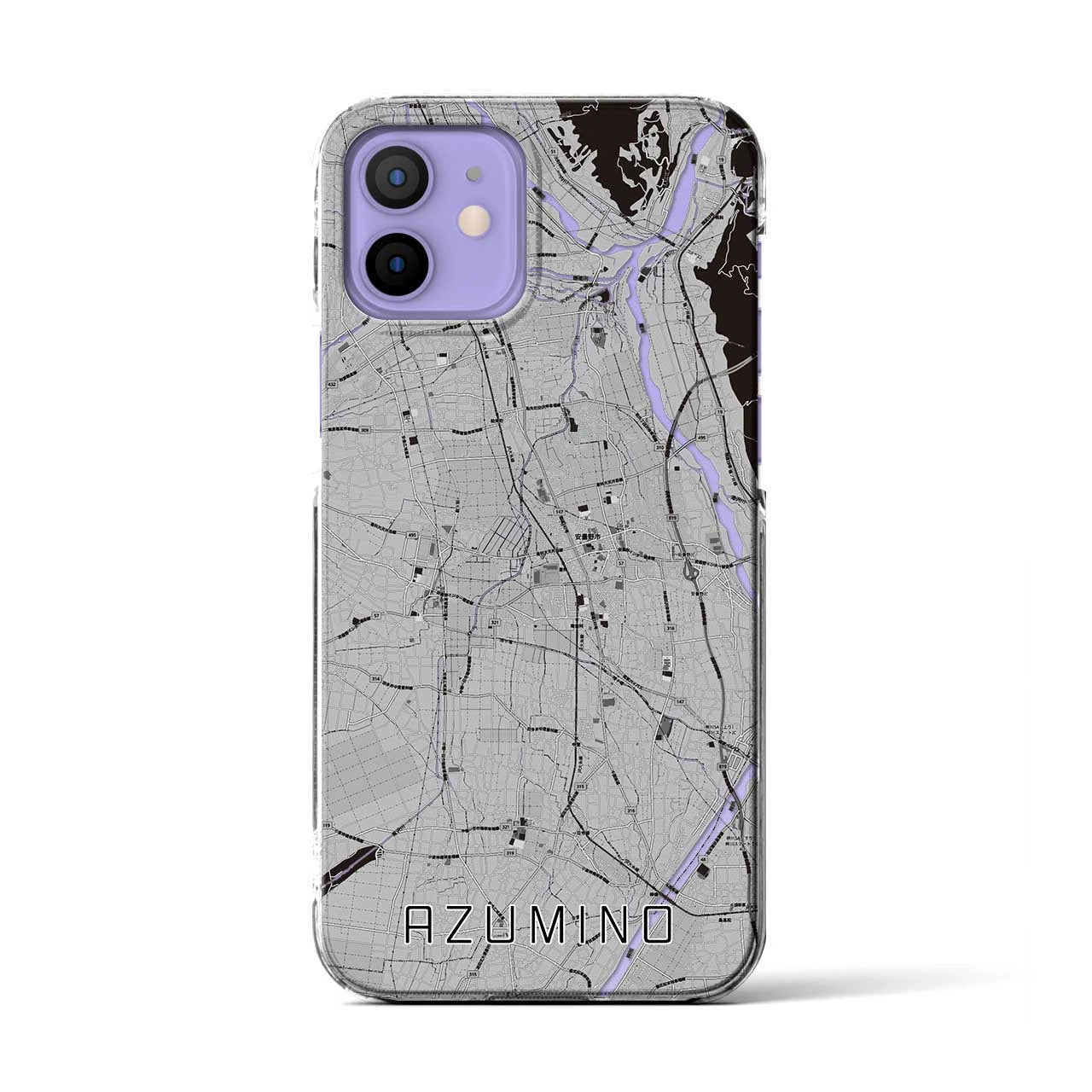 【安曇野(長野県)】地図柄iPhoneケース(クリアタイプ)