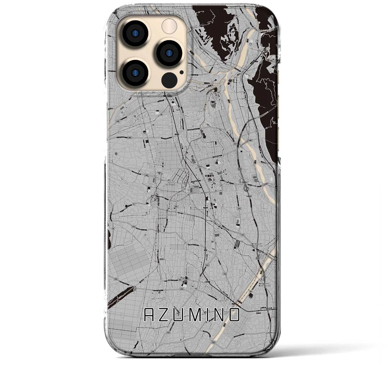 【安曇野(長野県)】地図柄iPhoneケース(クリアタイプ)