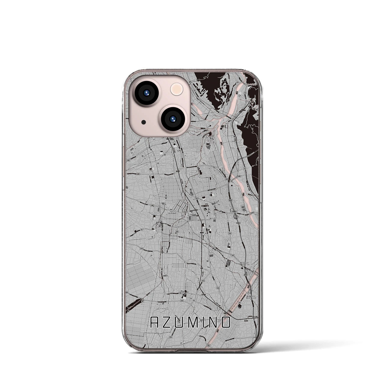 【安曇野(長野県)】地図柄iPhoneケース(クリアタイプ)