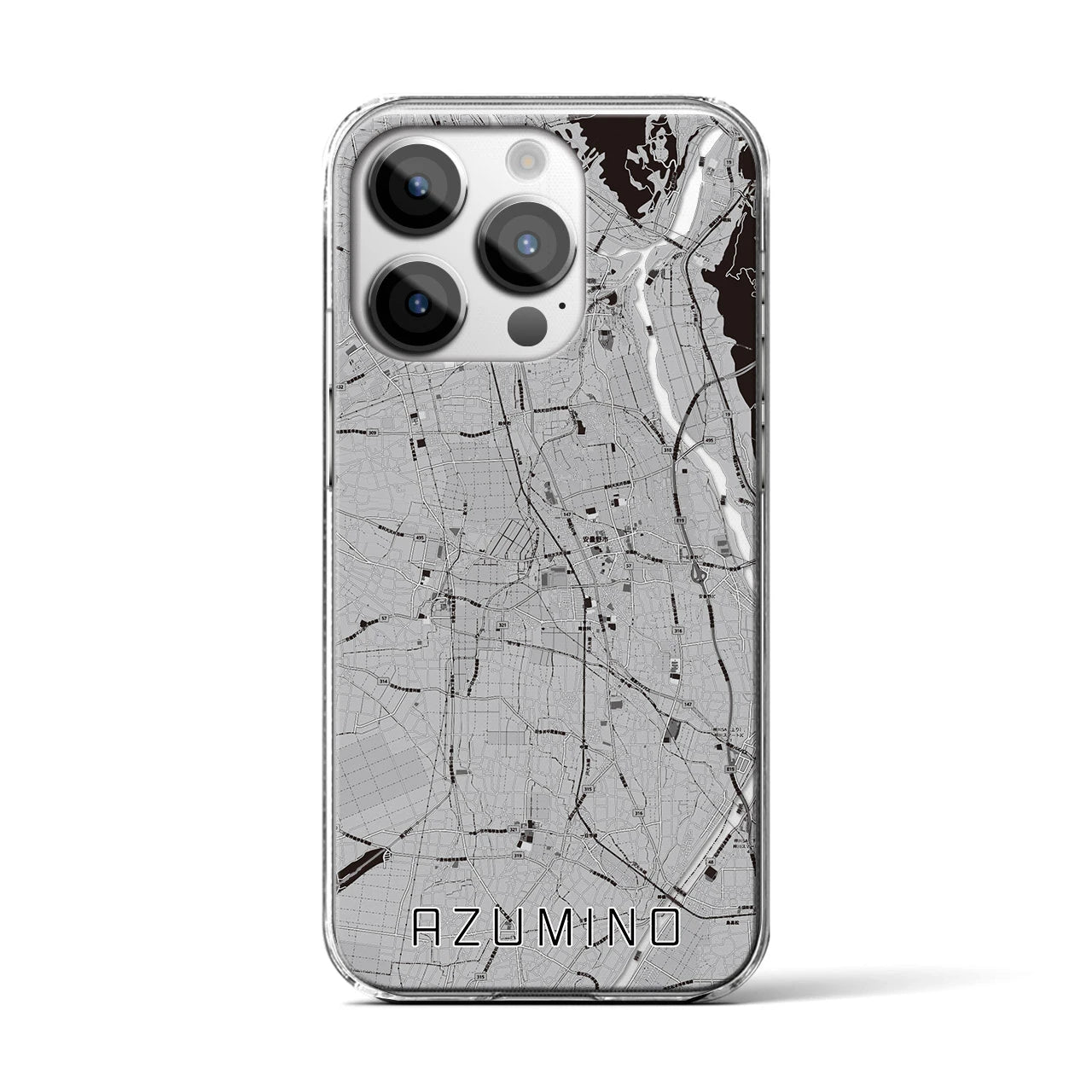 【安曇野(長野県)】地図柄iPhoneケース(クリアタイプ)