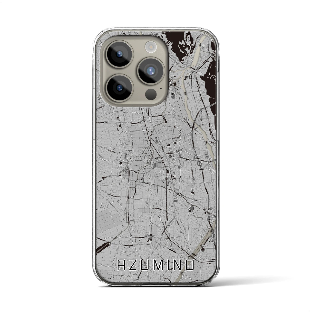 【安曇野(長野県)】地図柄iPhoneケース(クリアタイプ)