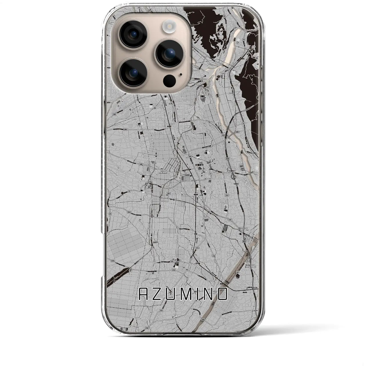 【安曇野(長野県)】地図柄iPhoneケース(クリアタイプ)