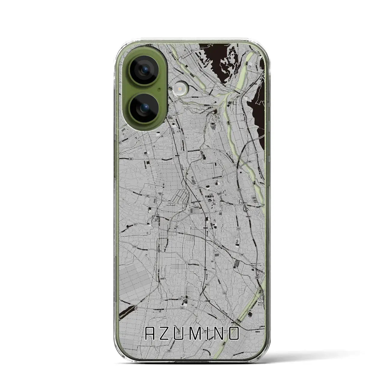 【安曇野(長野県)】地図柄iPhoneケース(クリアタイプ)