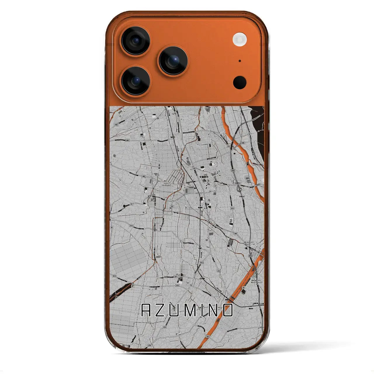 【安曇野(長野県)】地図柄iPhoneケース(クリアタイプ)