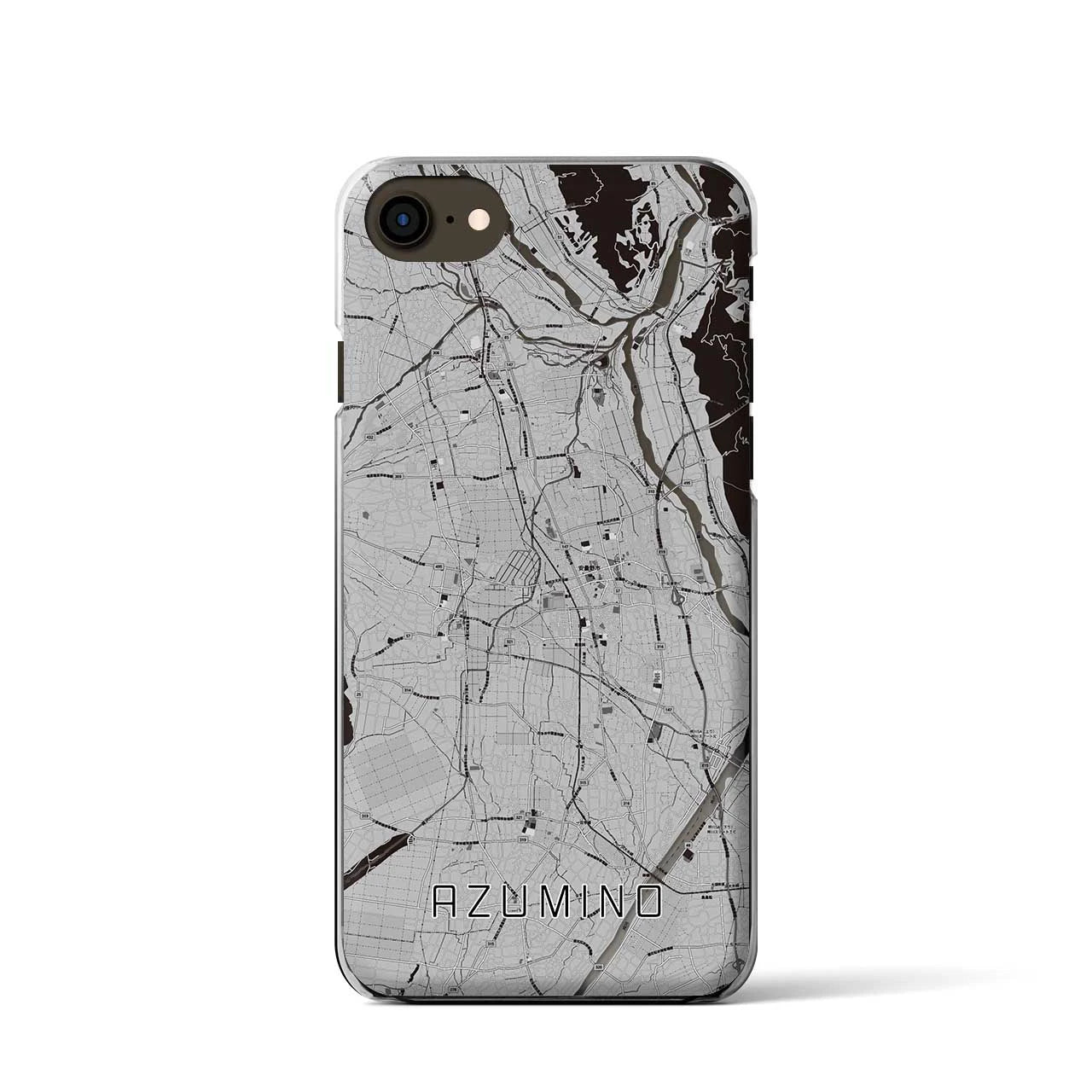 【安曇野(長野県)】地図柄iPhoneケース(クリアタイプ)