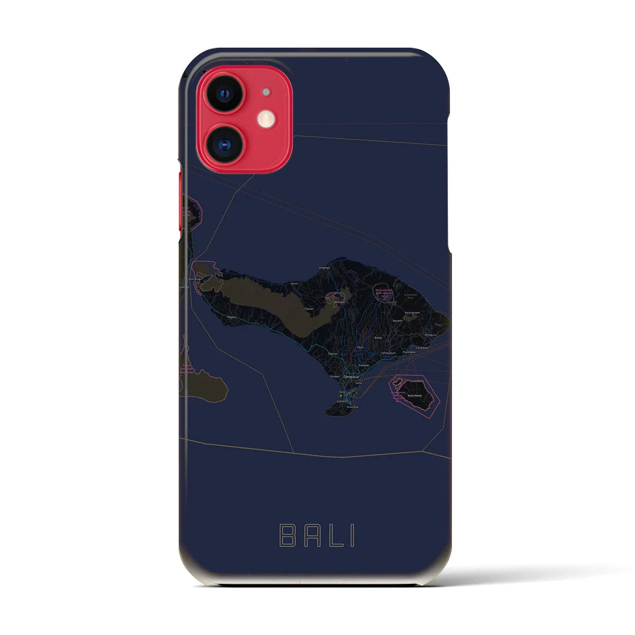 【バリ(インドネシア)】地図柄iPhoneケース(バックカバータイプ)