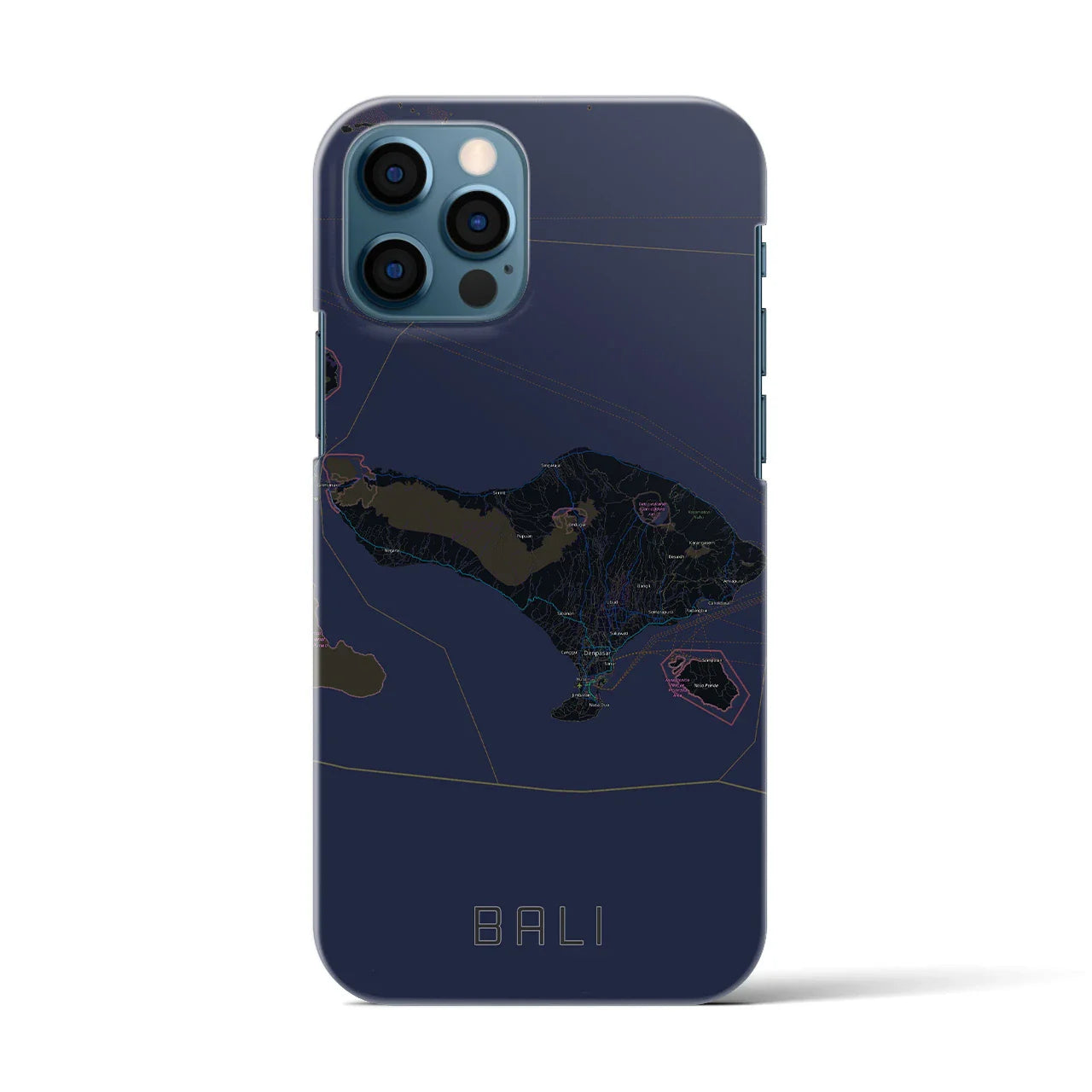 【バリ(インドネシア)】地図柄iPhoneケース(バックカバータイプ)