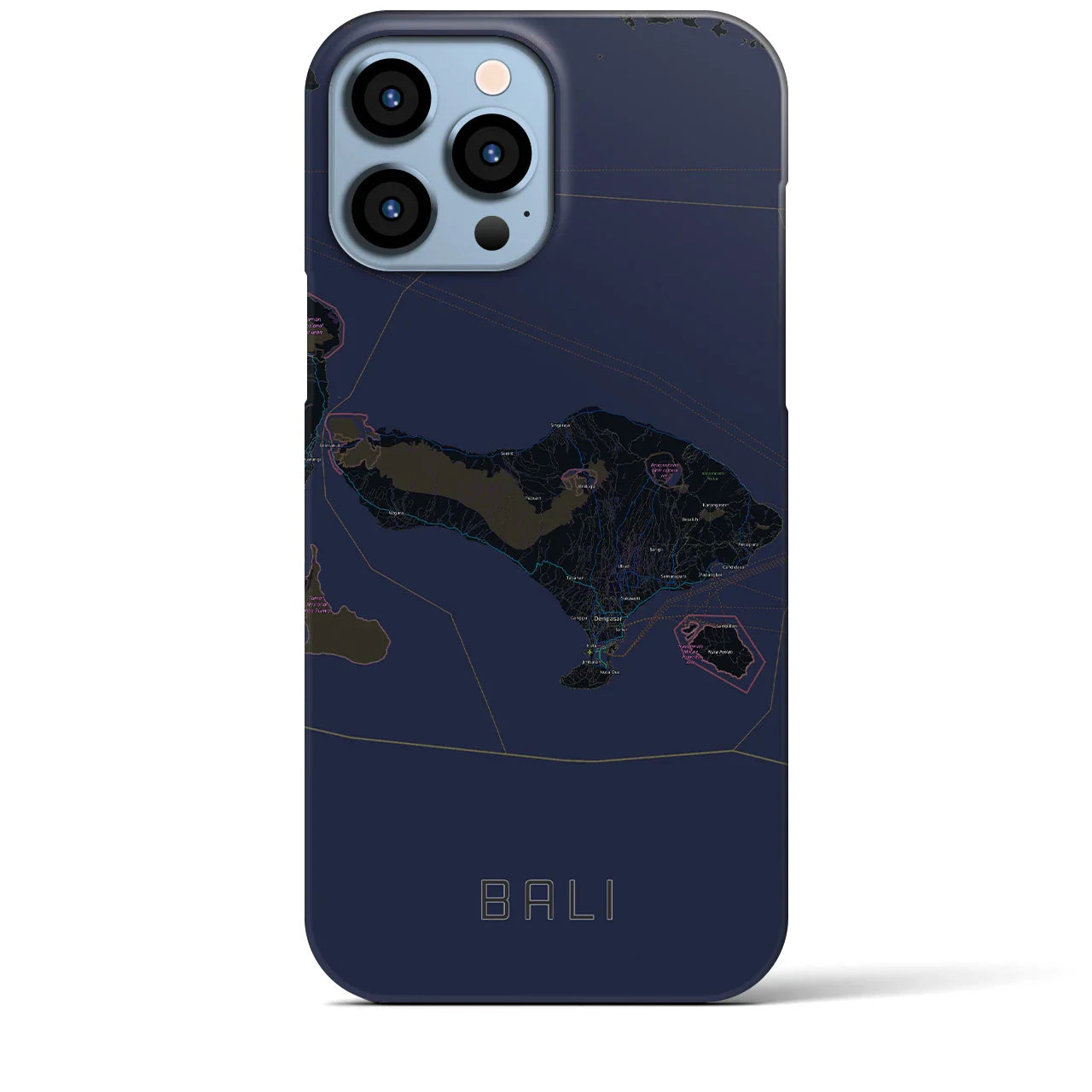 【バリ(インドネシア)】地図柄iPhoneケース(バックカバータイプ)