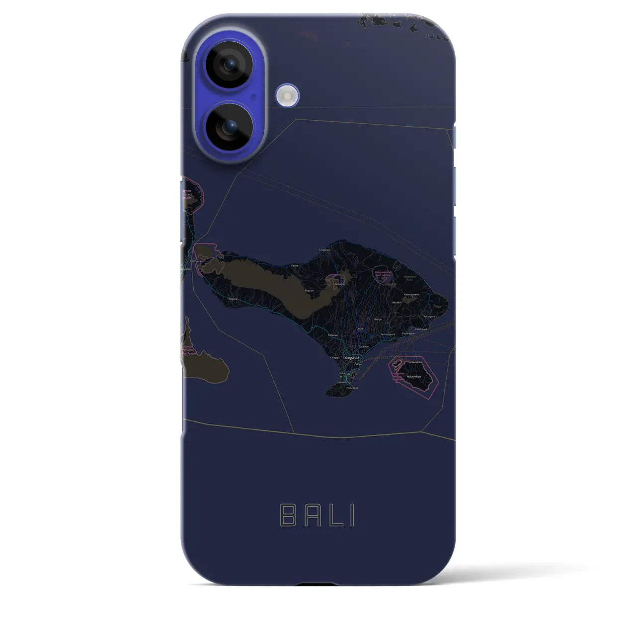 【バリ(インドネシア)】地図柄iPhoneケース(バックカバータイプ)