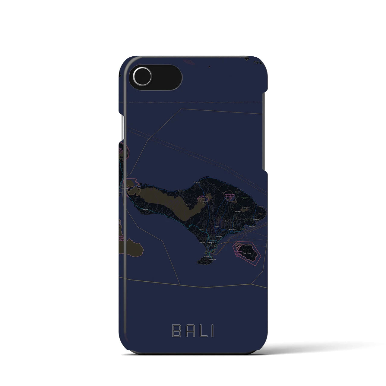 【バリ(インドネシア)】地図柄iPhoneケース(バックカバータイプ)