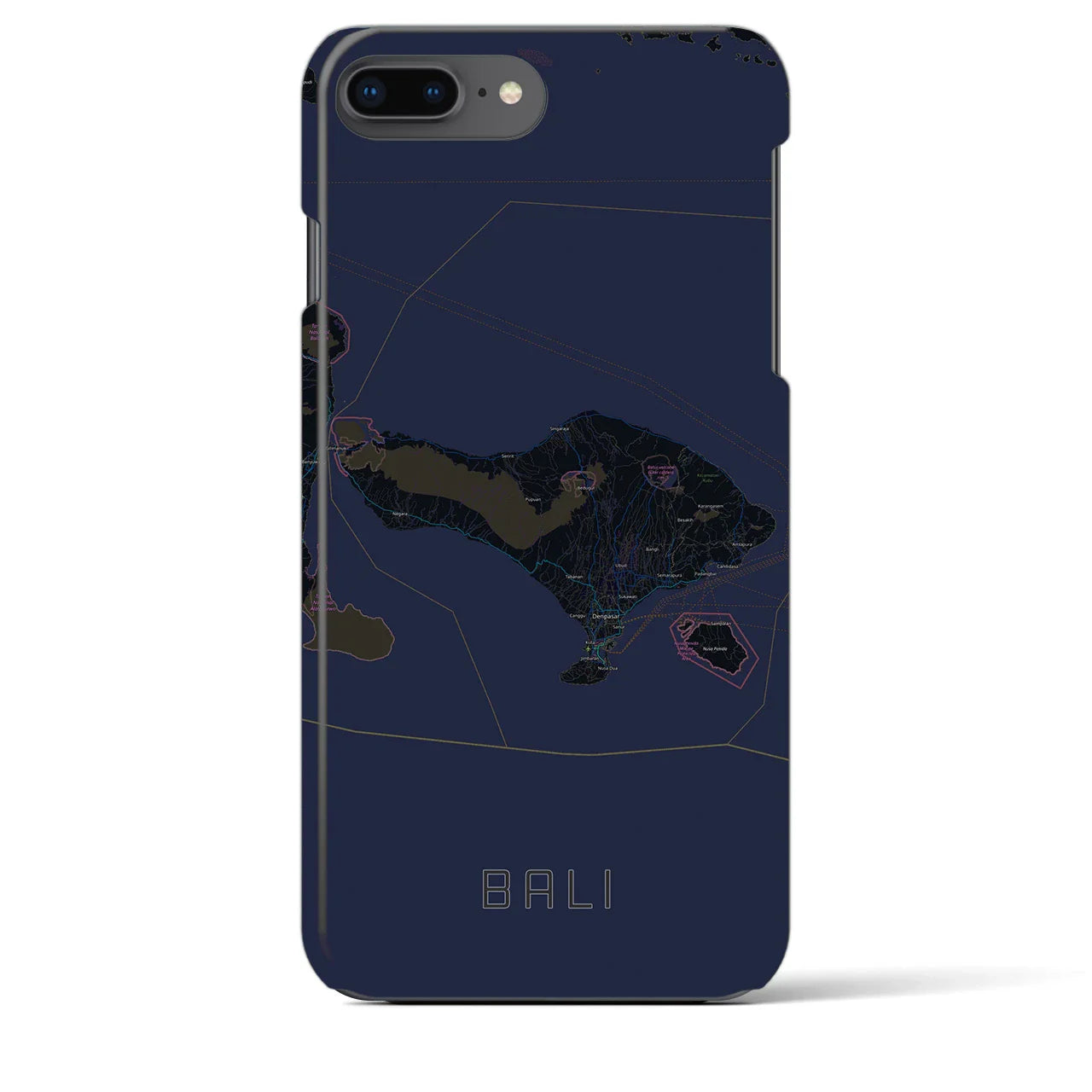 【バリ(インドネシア)】地図柄iPhoneケース(バックカバータイプ)