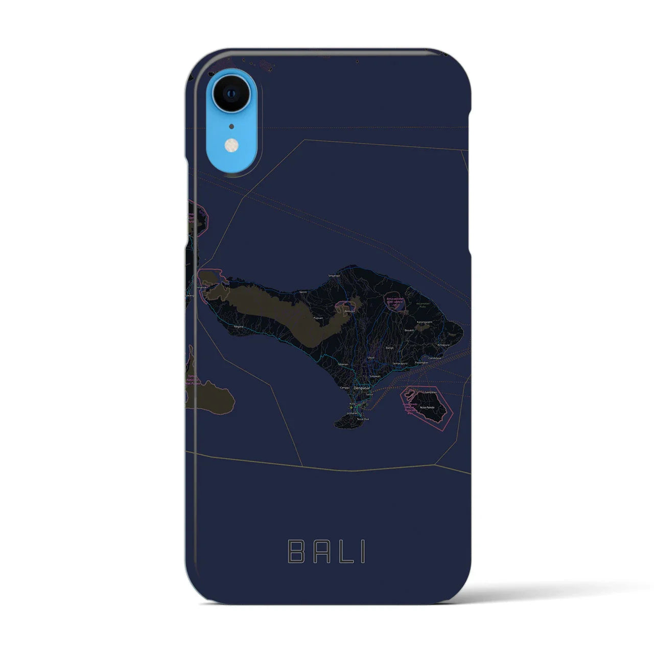 【バリ(インドネシア)】地図柄iPhoneケース(バックカバータイプ)