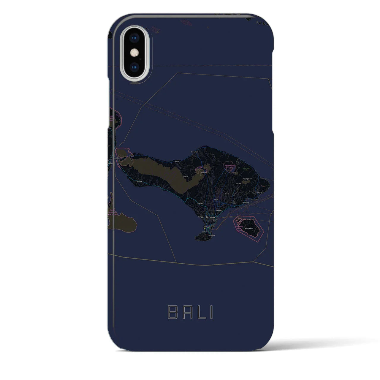 【バリ(インドネシア)】地図柄iPhoneケース(バックカバータイプ)