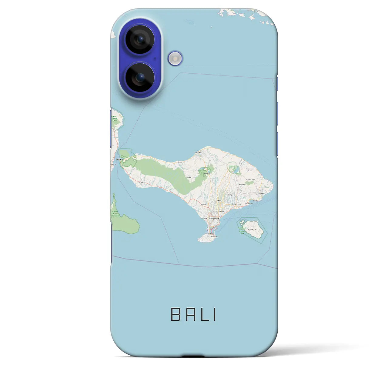 【バリ(インドネシア)】地図柄iPhoneケース(バックカバータイプ)ブラック・iPhone 16 Pro Max 用