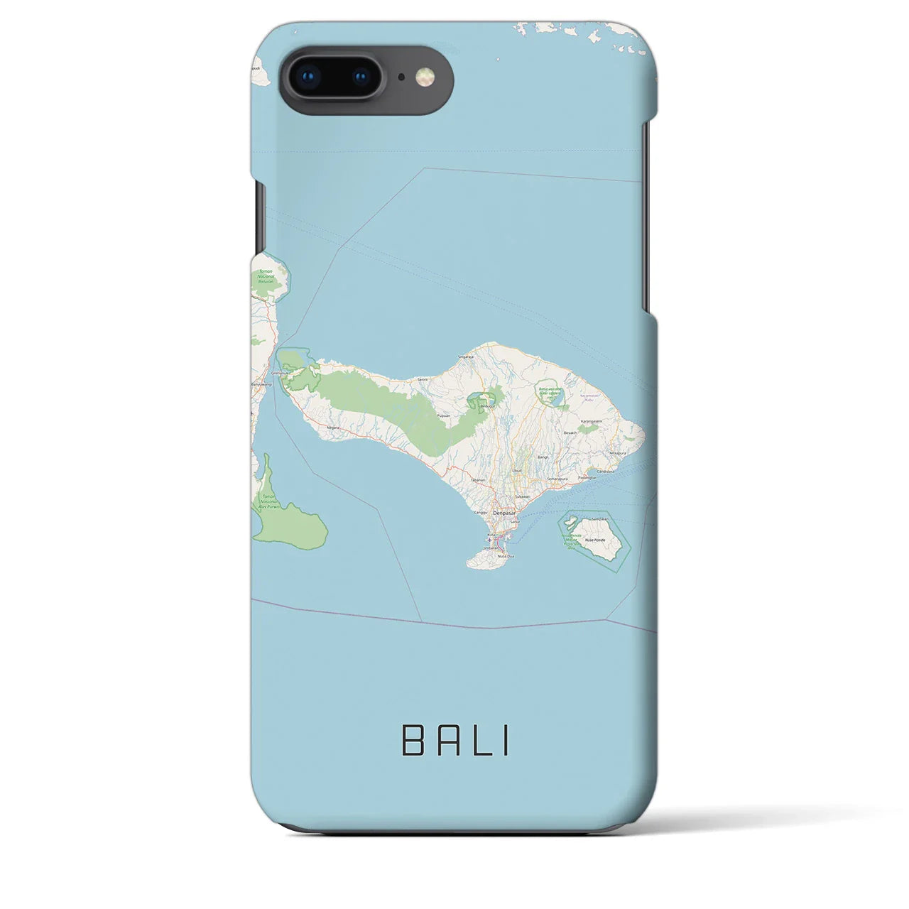 【バリ(インドネシア)】地図柄iPhoneケース(バックカバータイプ)