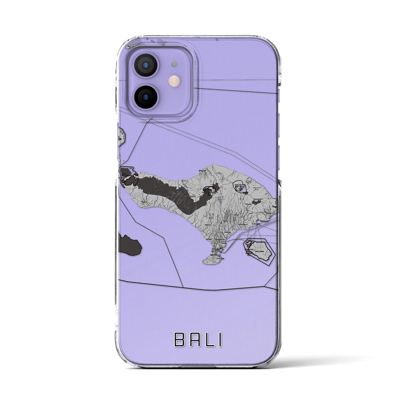 【バリ(インドネシア)】地図柄iPhoneケース(クリアタイプ)