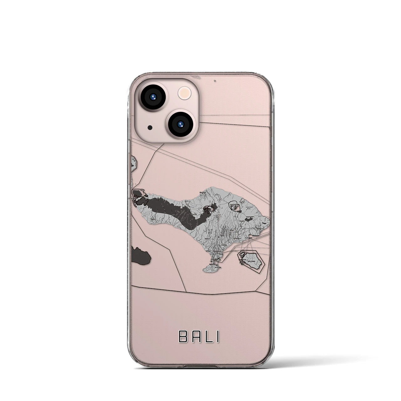 【バリ(インドネシア)】地図柄iPhoneケース(クリアタイプ)