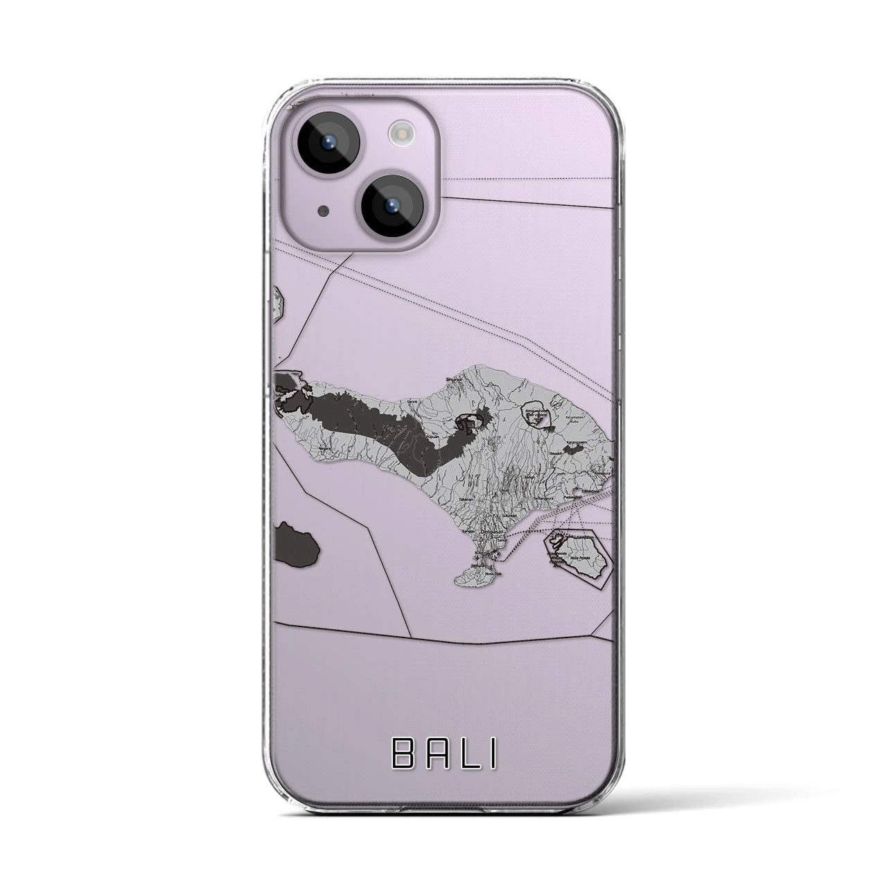 【バリ(インドネシア)】地図柄iPhoneケース(クリアタイプ)