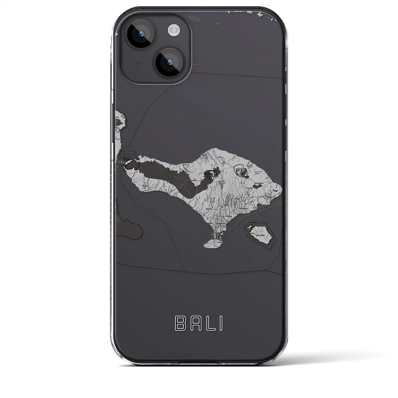 【バリ(インドネシア)】地図柄iPhoneケース(クリアタイプ)