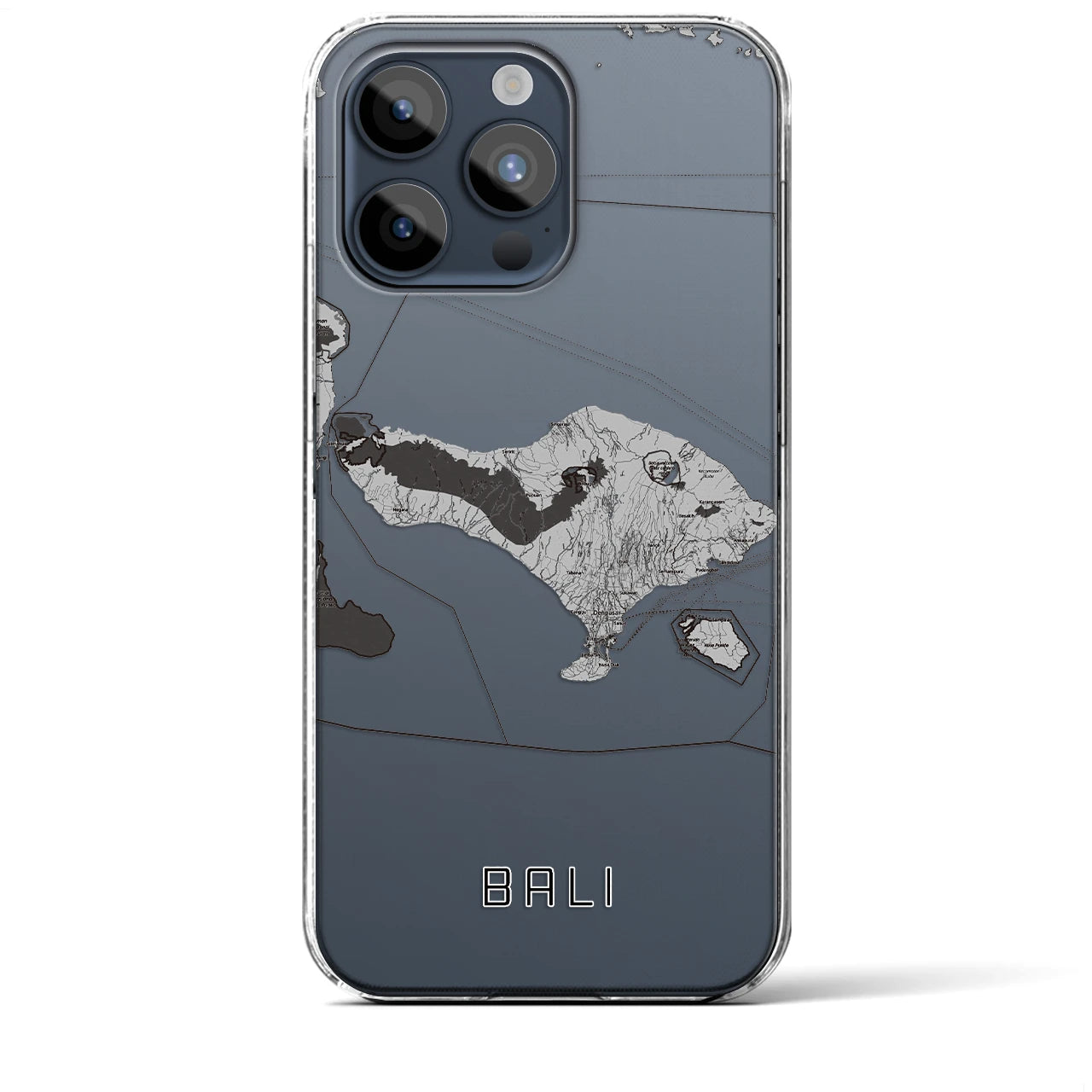 【バリ(インドネシア)】地図柄iPhoneケース(クリアタイプ)