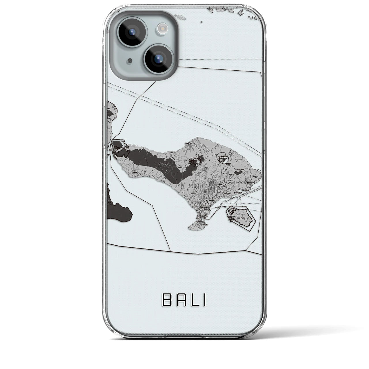 【バリ(インドネシア)】地図柄iPhoneケース(クリアタイプ)