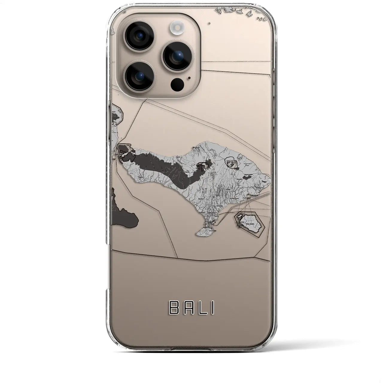 【バリ(インドネシア)】地図柄iPhoneケース(クリアタイプ)