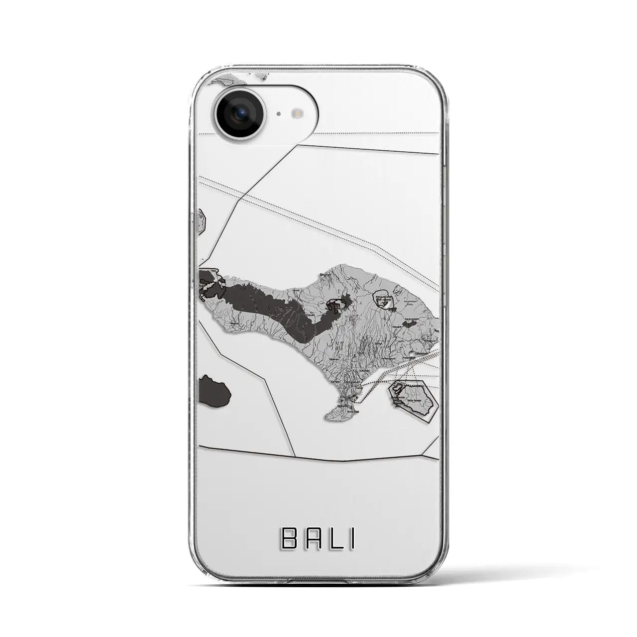 【バリ(インドネシア)】地図柄iPhoneケース(クリアタイプ)