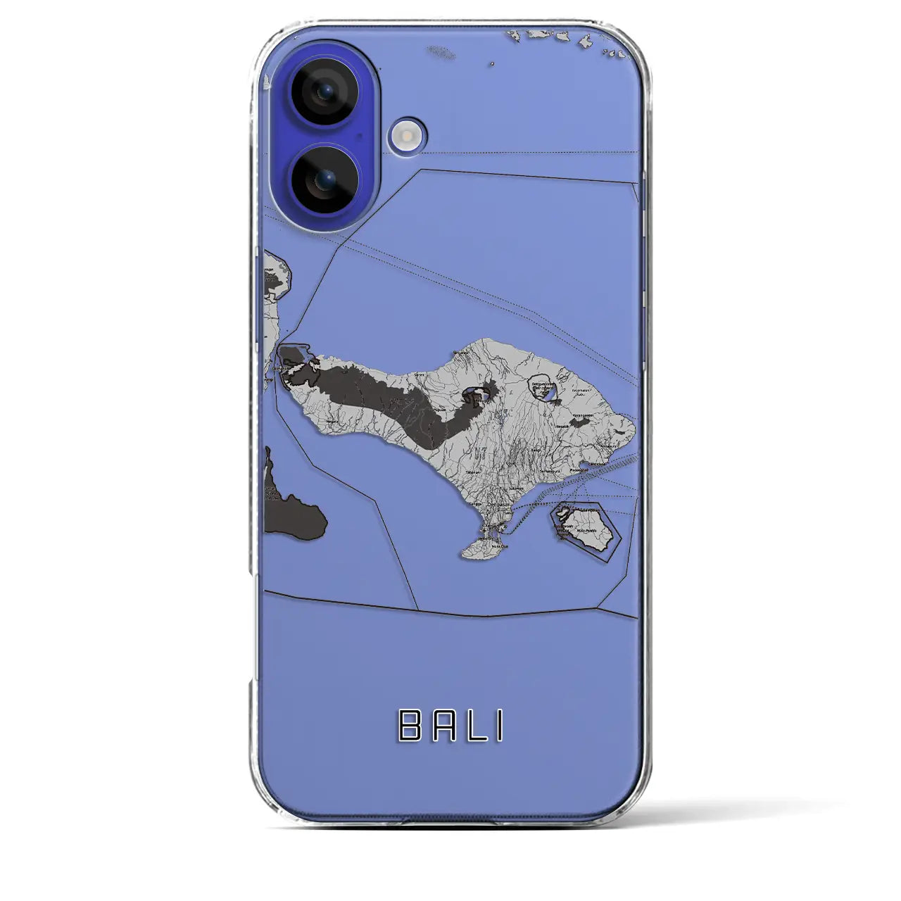 【バリ(インドネシア)】地図柄iPhoneケース(クリアタイプ)