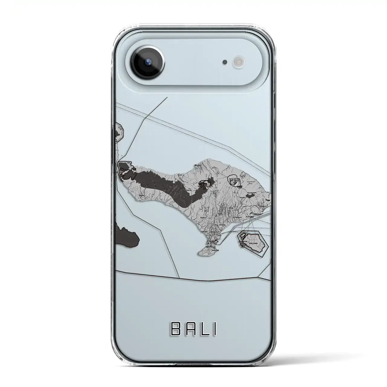 【バリ(インドネシア)】地図柄iPhoneケース(クリアタイプ)