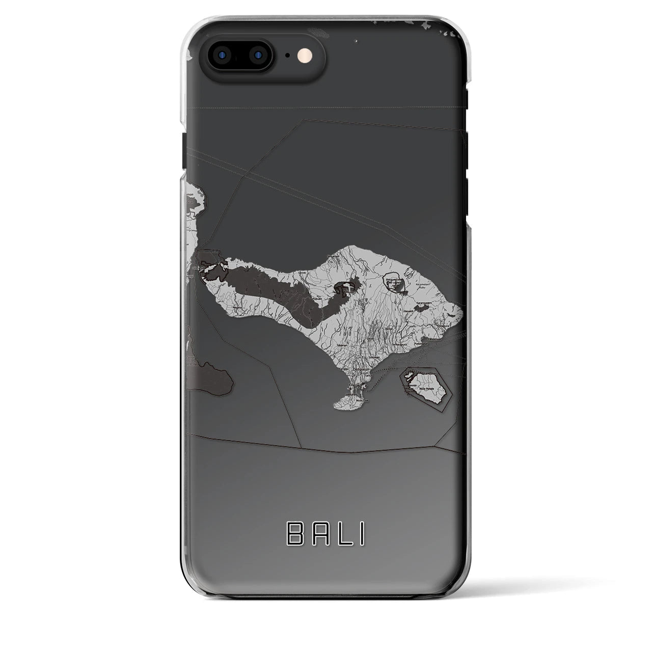 【バリ(インドネシア)】地図柄iPhoneケース(クリアタイプ)