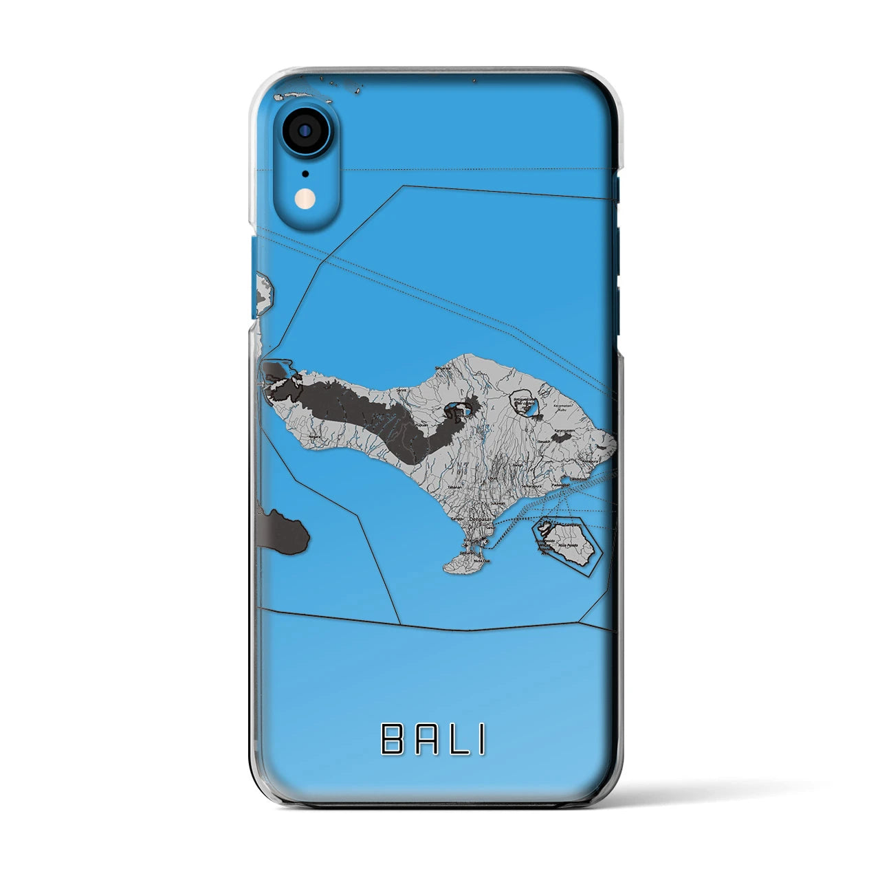 【バリ(インドネシア)】地図柄iPhoneケース(クリアタイプ)