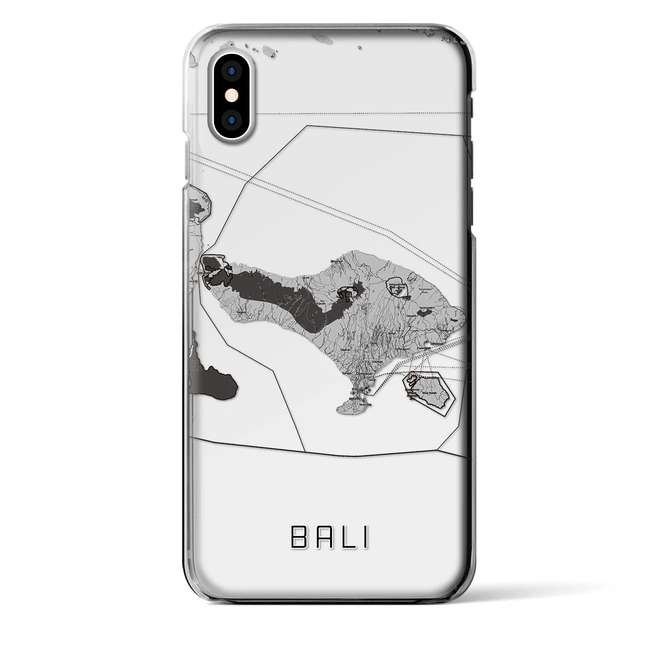 【バリ(インドネシア)】地図柄iPhoneケース(クリアタイプ)