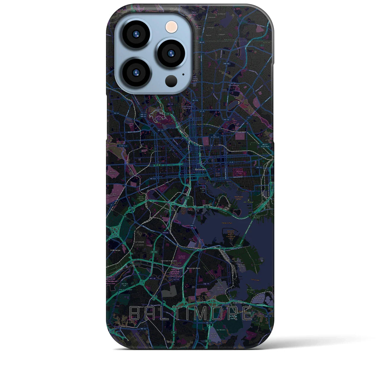 【ボルチモア(アメリカ)】地図柄iPhoneケース(バックカバータイプ)