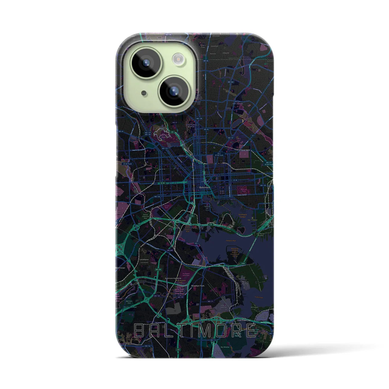 【ボルチモア(アメリカ)】地図柄iPhoneケース(バックカバータイプ)