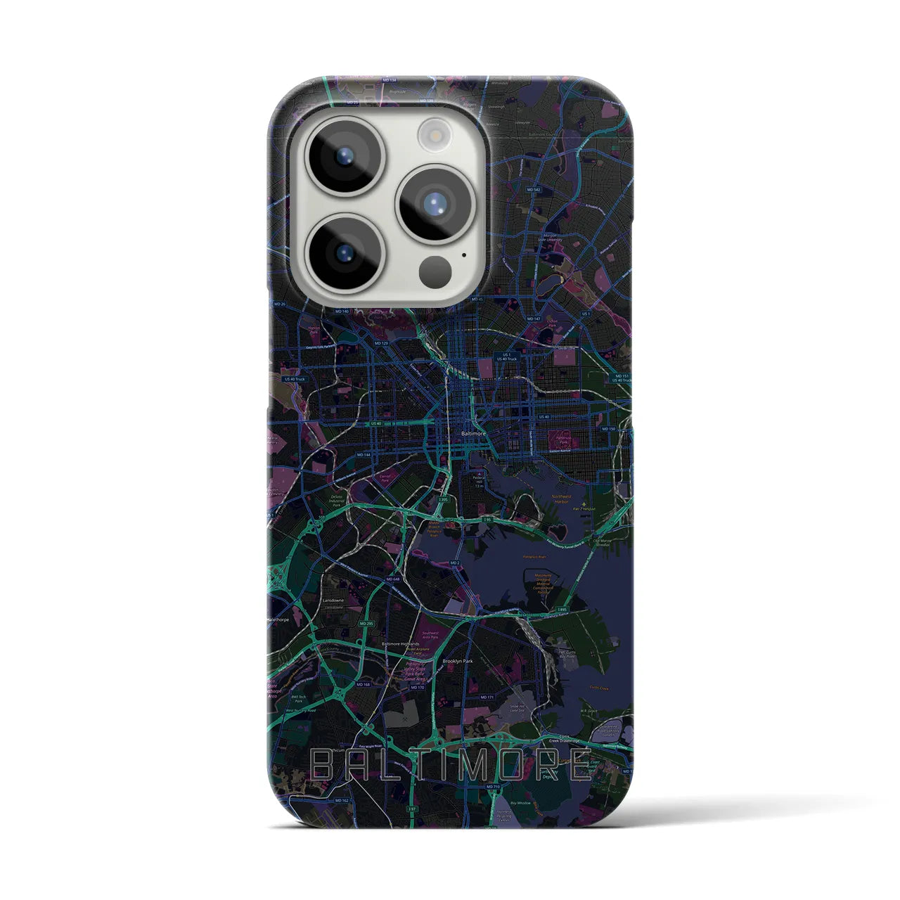 【ボルチモア(アメリカ)】地図柄iPhoneケース(バックカバータイプ)