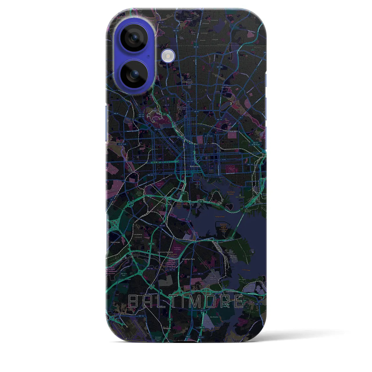 【ボルチモア(アメリカ)】地図柄iPhoneケース(バックカバータイプ)