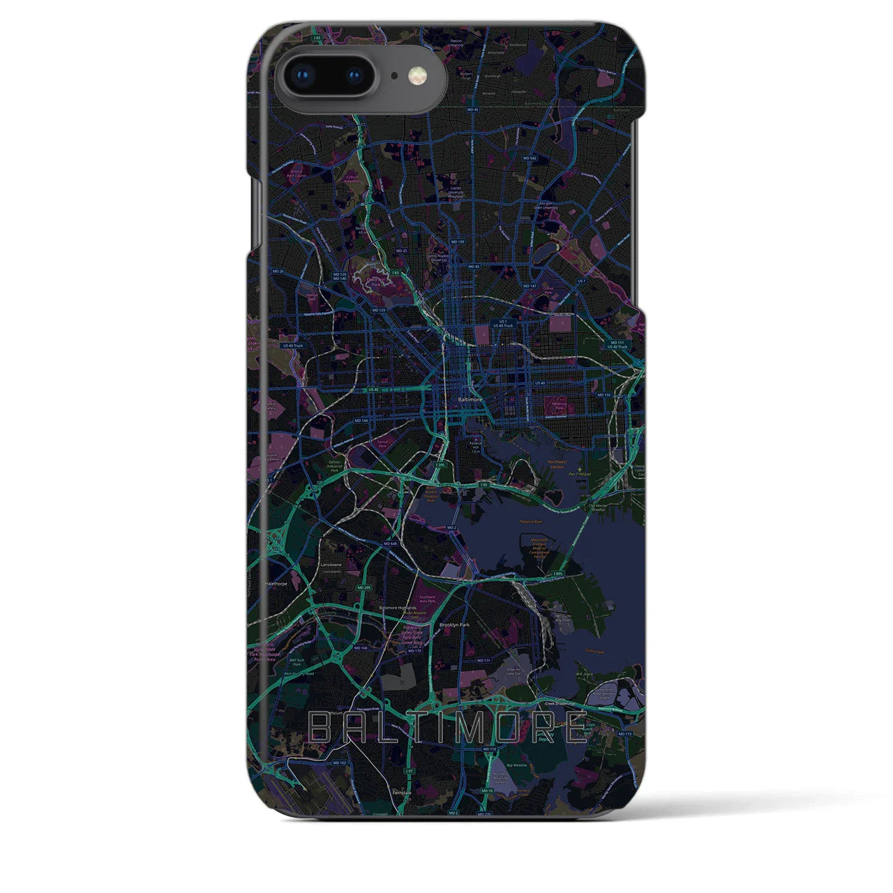 【ボルチモア(アメリカ)】地図柄iPhoneケース(バックカバータイプ)