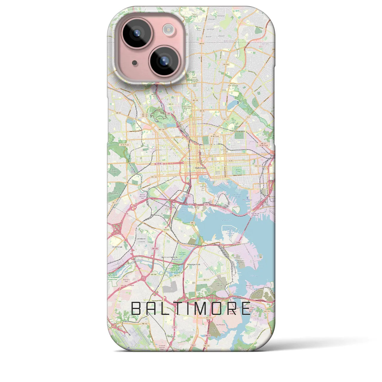 【ボルチモア(アメリカ)】地図柄iPhoneケース(バックカバータイプ)