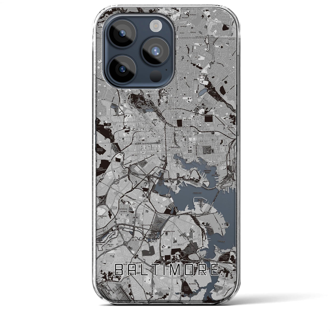 【ボルチモア(アメリカ)】地図柄iPhoneケース(クリアタイプ)