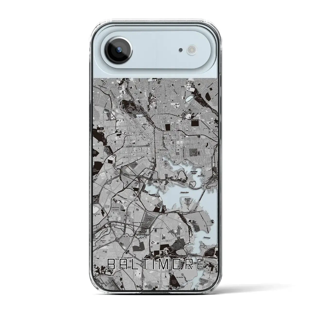 【ボルチモア(アメリカ)】地図柄iPhoneケース(クリアタイプ)