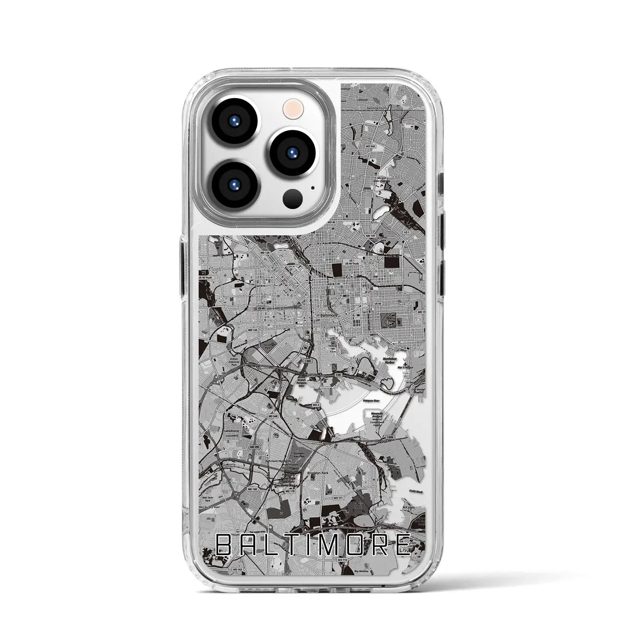 【ボルチモア(アメリカ)】地図柄iPhoneケース(MagSafeタイプ)