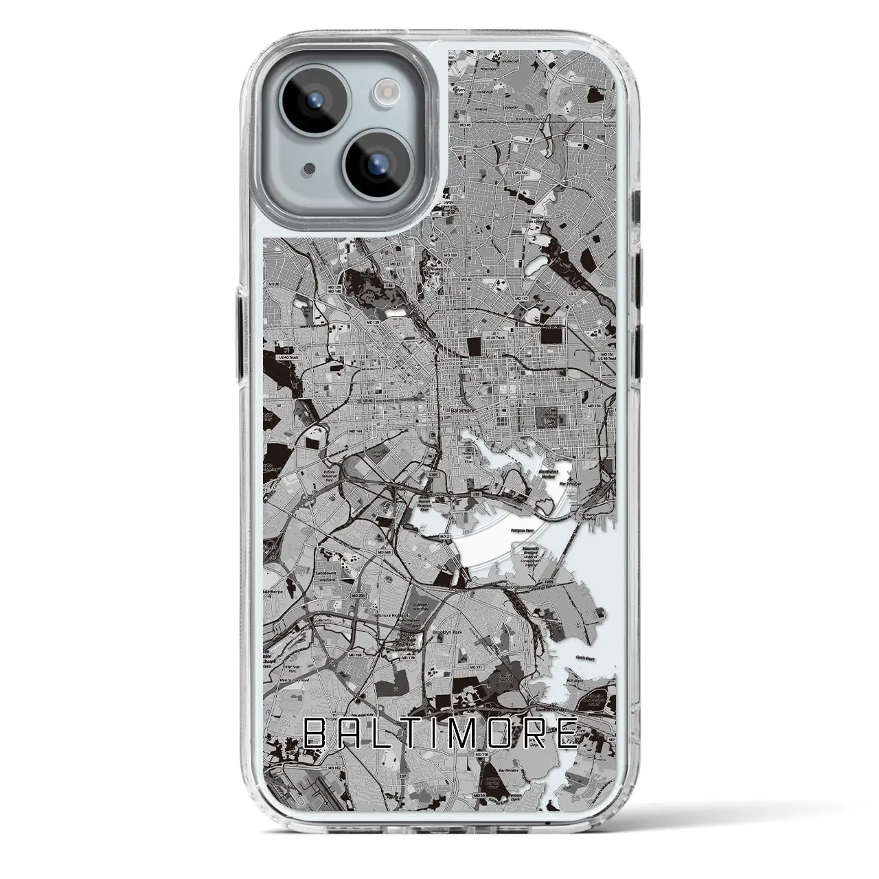【ボルチモア(アメリカ)】地図柄iPhoneケース(MagSafeタイプ)