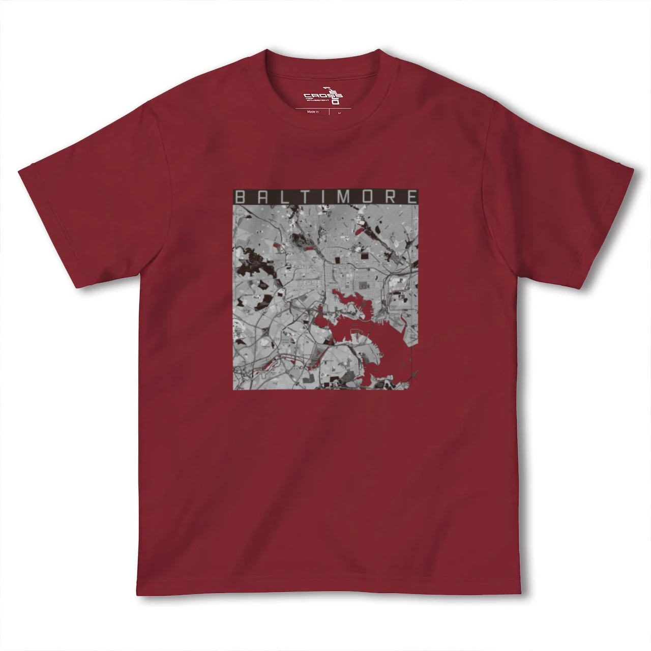 【ボルチモア(アメリカ)】地図柄ヘビーウェイトTシャツ