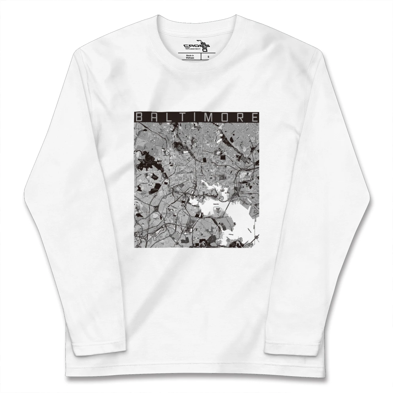 【ボルチモア(アメリカ)】地図柄ロングスリーブTシャツ
