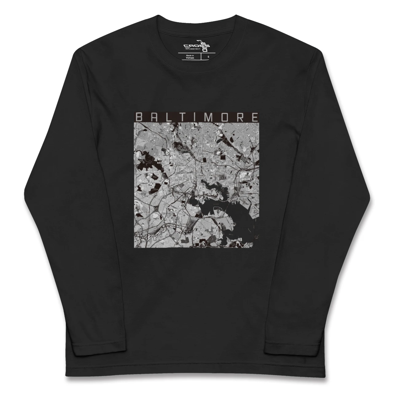 【ボルチモア(アメリカ)】地図柄ロングスリーブTシャツ