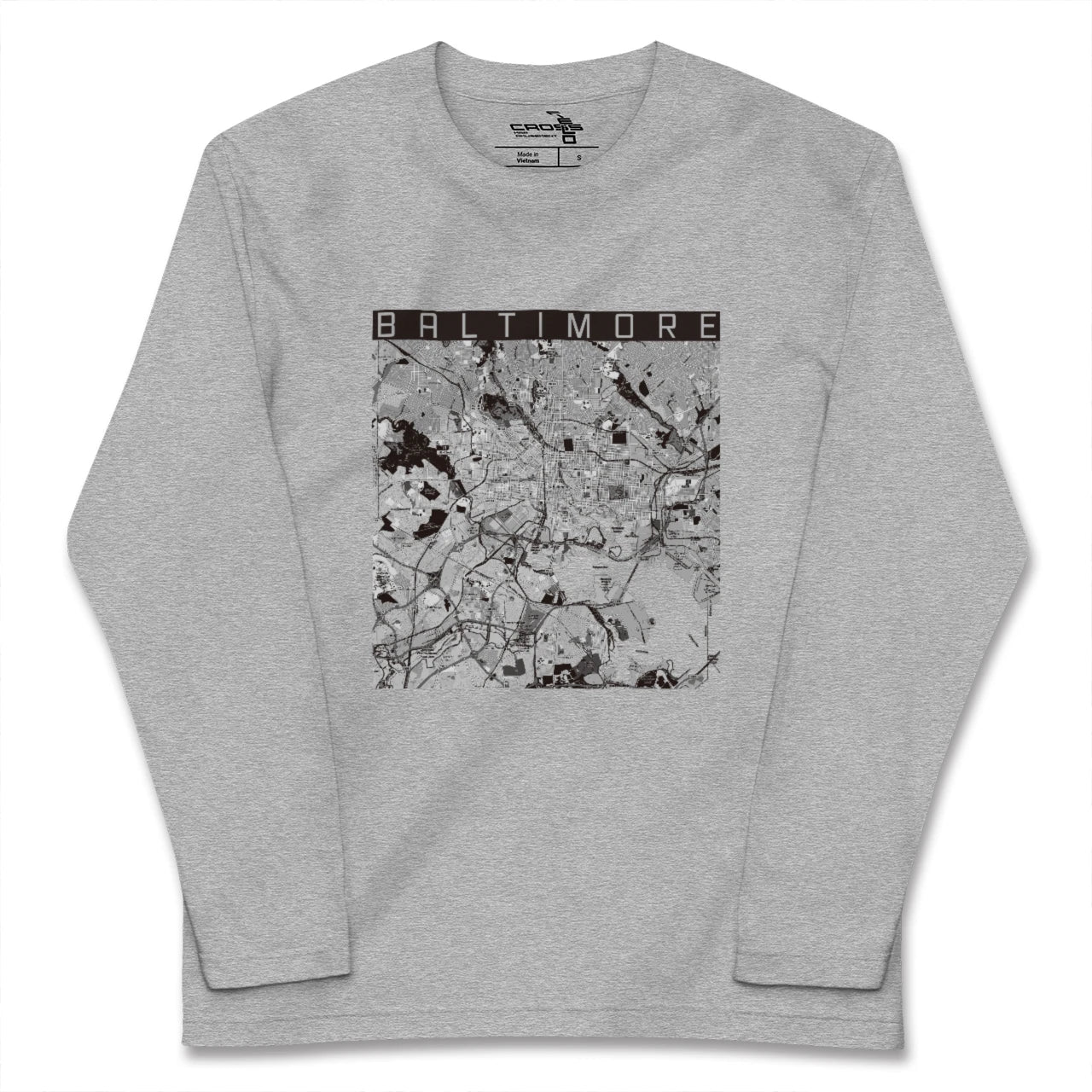 【ボルチモア(アメリカ)】地図柄ロングスリーブTシャツ
