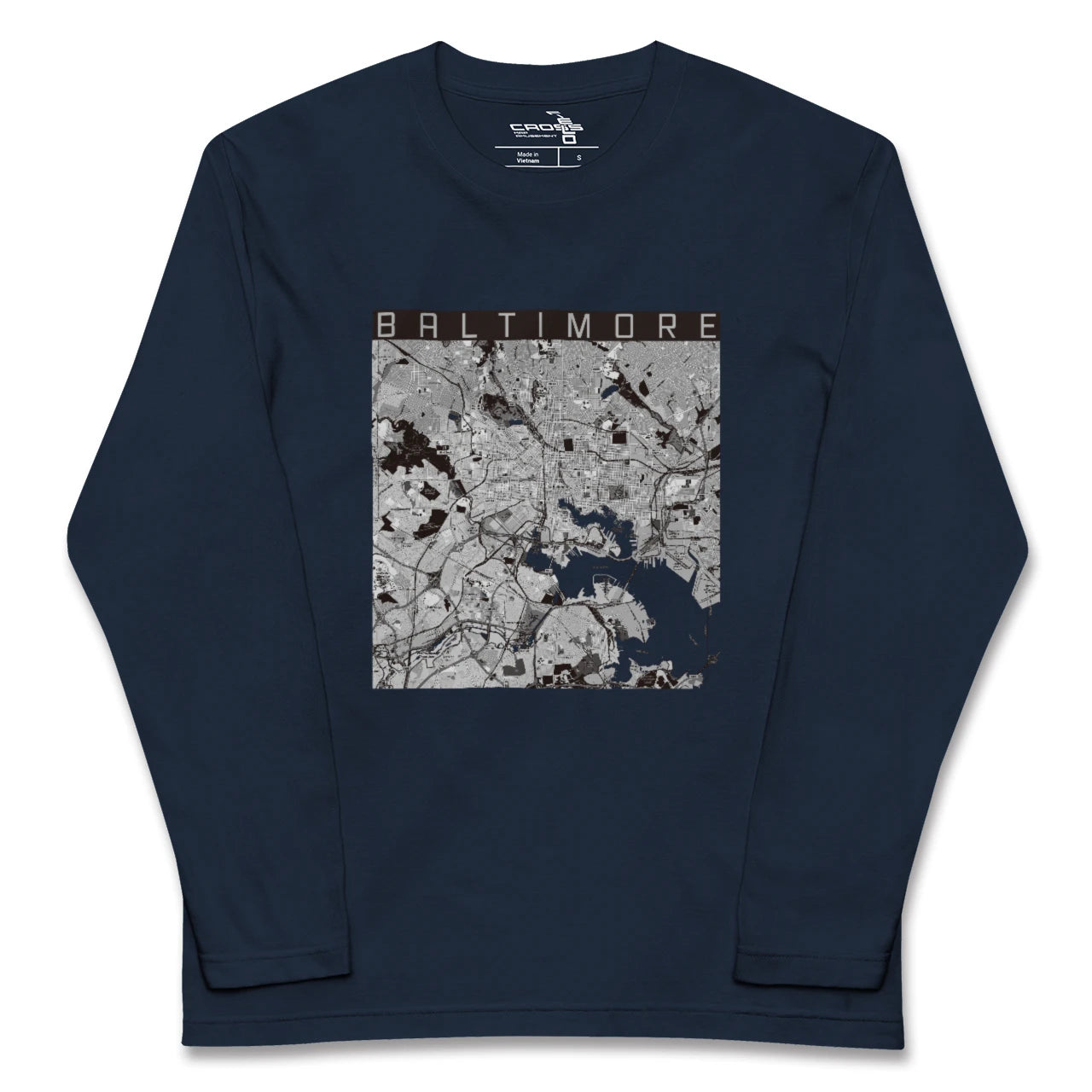 【ボルチモア(アメリカ)】地図柄ロングスリーブTシャツ