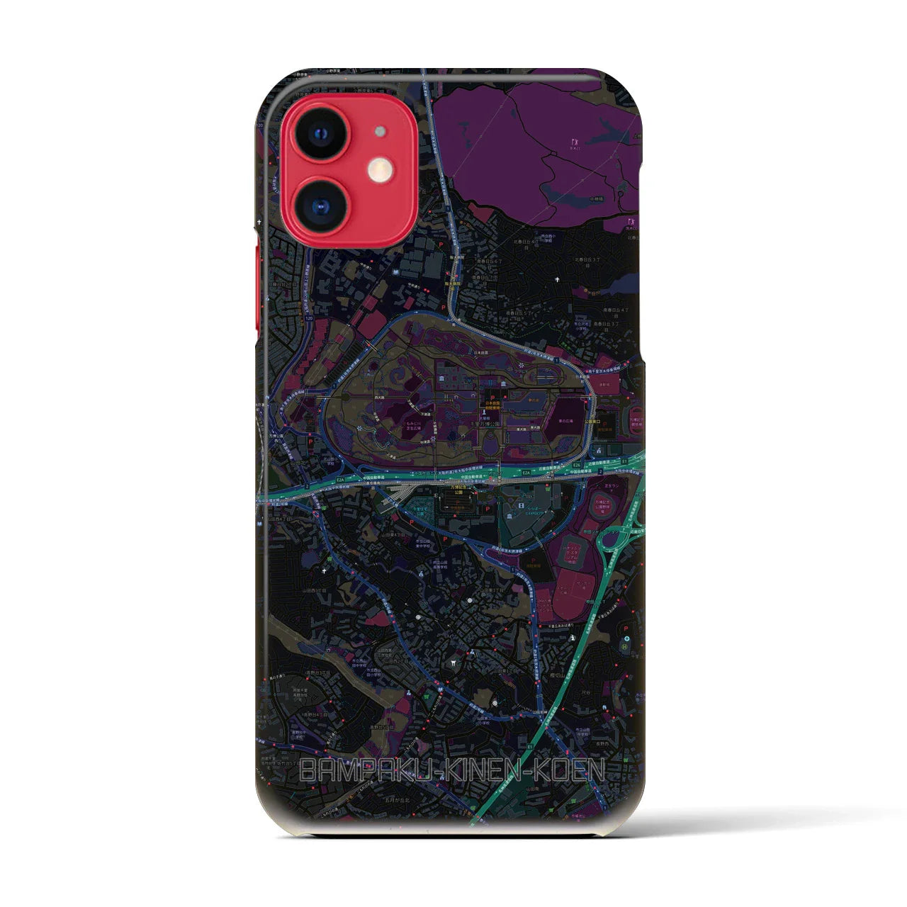 【万博記念公園(大阪府)】地図柄iPhoneケース(バックカバータイプ)