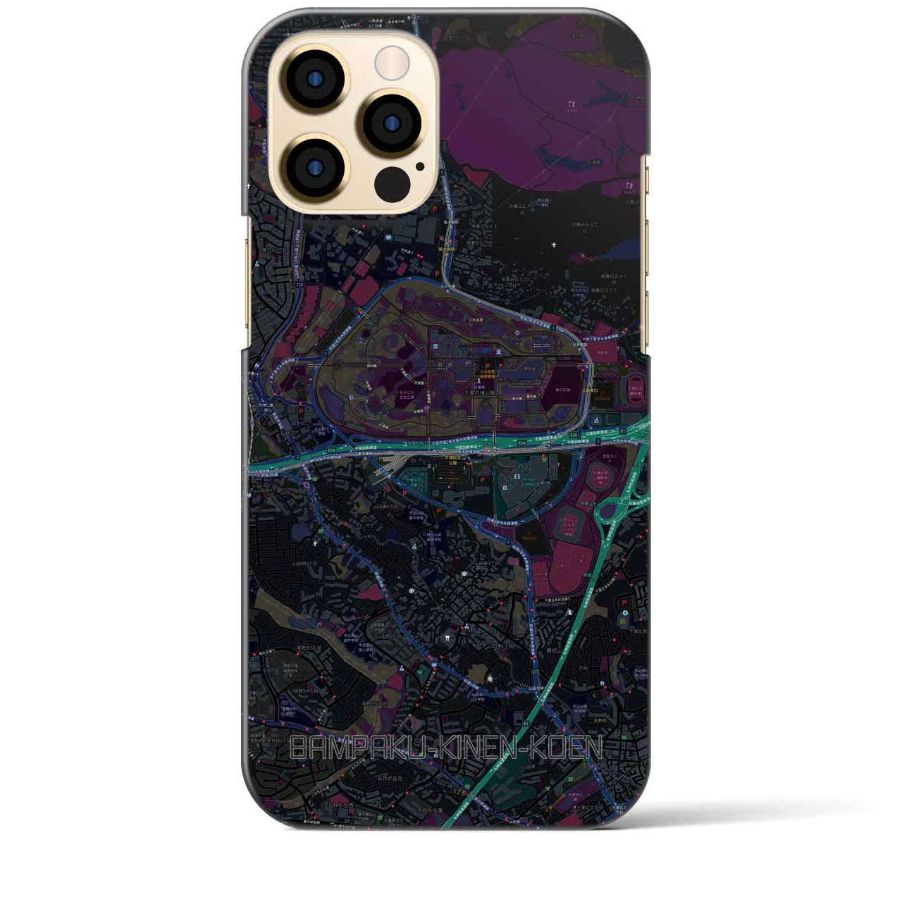 【万博記念公園(大阪府)】地図柄iPhoneケース(バックカバータイプ)