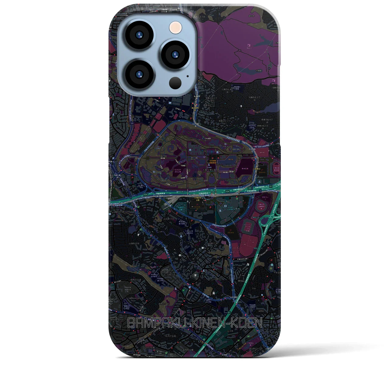 【万博記念公園(大阪府)】地図柄iPhoneケース(バックカバータイプ)